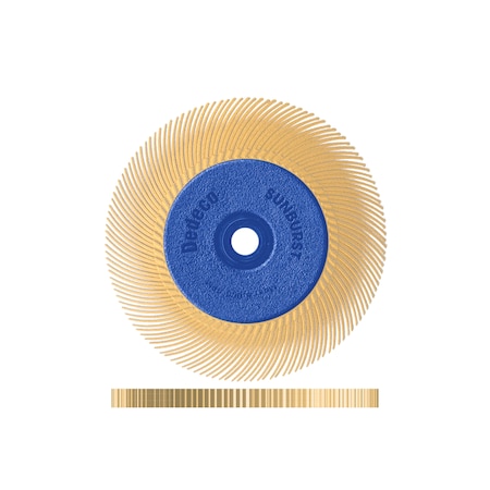 Dedeco Sunburst Radial Bristle Discs 6 in X 1/2 in Curved Tc Peach 6 Micron A/O 1/Unit 1882